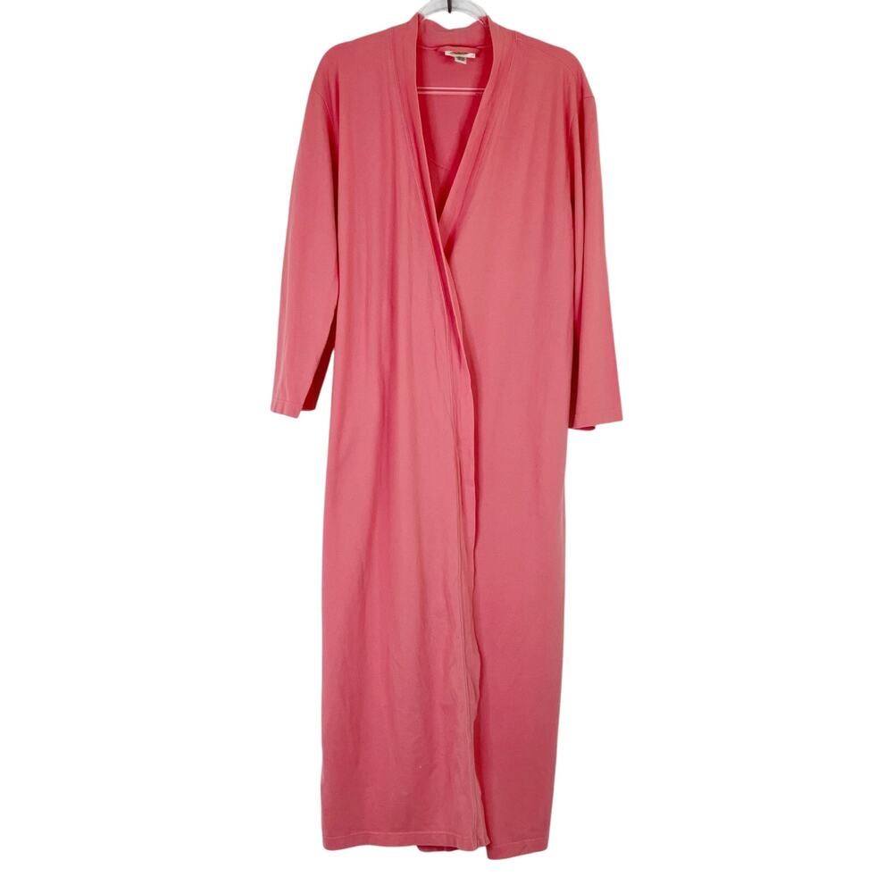 Talbots | Vintage Coral Pink Robe 100% Cotton Long Womens Medium